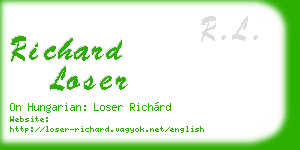 richard loser business card